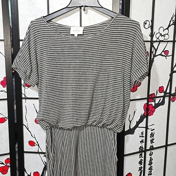 Bohme Midi Casual Striped Dress Size Medium - Picture 2 of 6